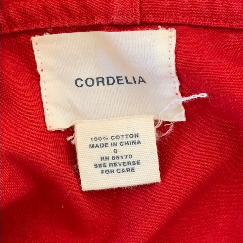 Anthropologie Red Drawstring Waist Jacket - Picture 6 of 6